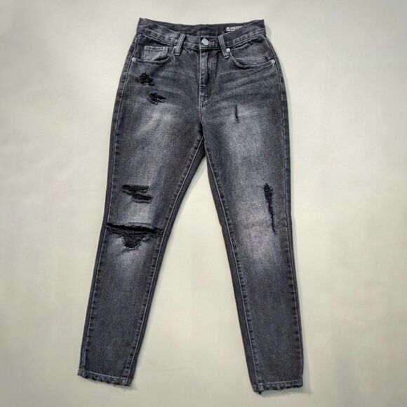 BlankNYC The Rivington Hi Rise Tapered Distressed Jeans Black "Before&After", 25 - Picture 9 of 13